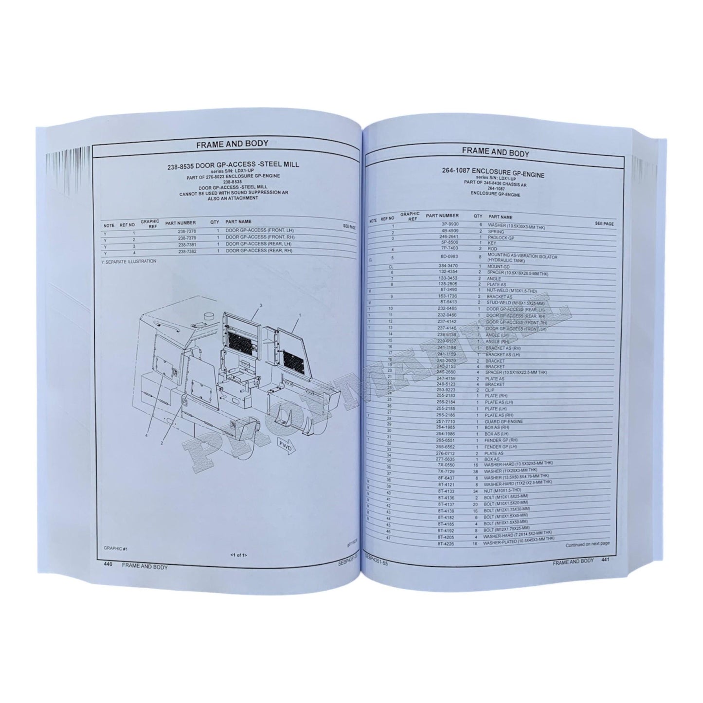 Caterpillar Cat 973C Track Type Loader Parts Catalog Manual