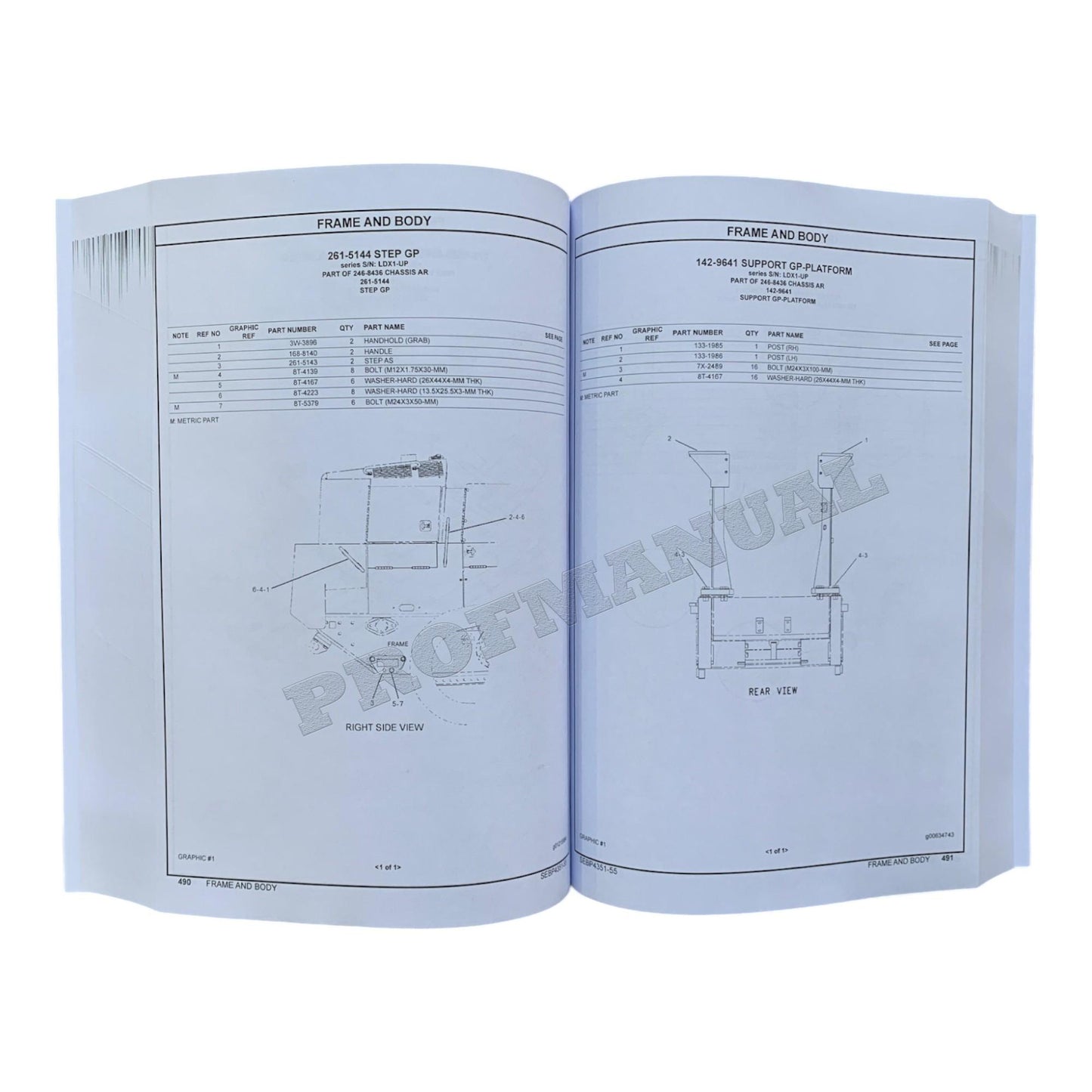 Caterpillar Cat 973C Track Type Loader Parts Catalog Manual