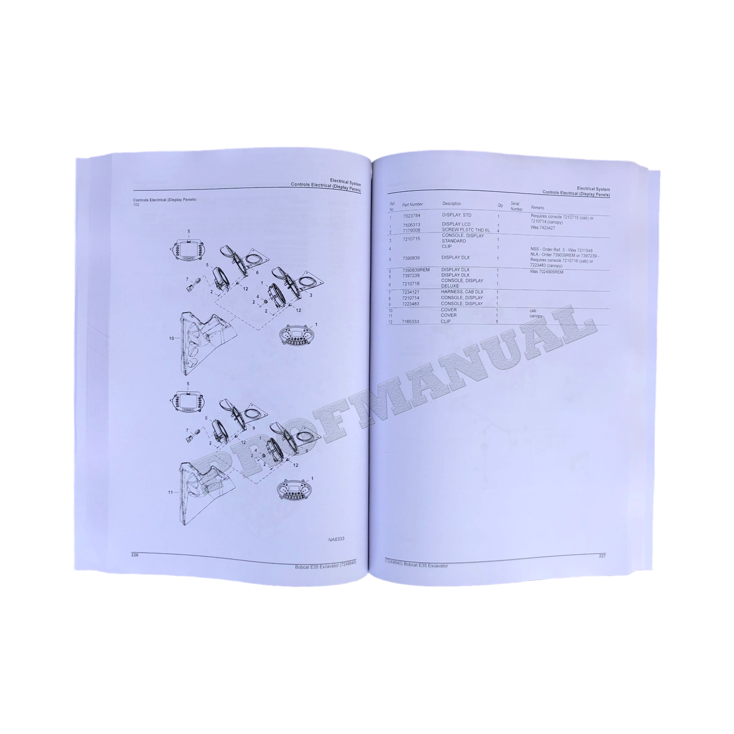 Bobcat E35 Bagger Teilekatalog Handbuch AR1K11001-