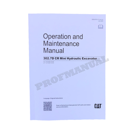 Caterpillar 302.7D CR Mini Hydraulic Excavator Operators Maintenance Manual