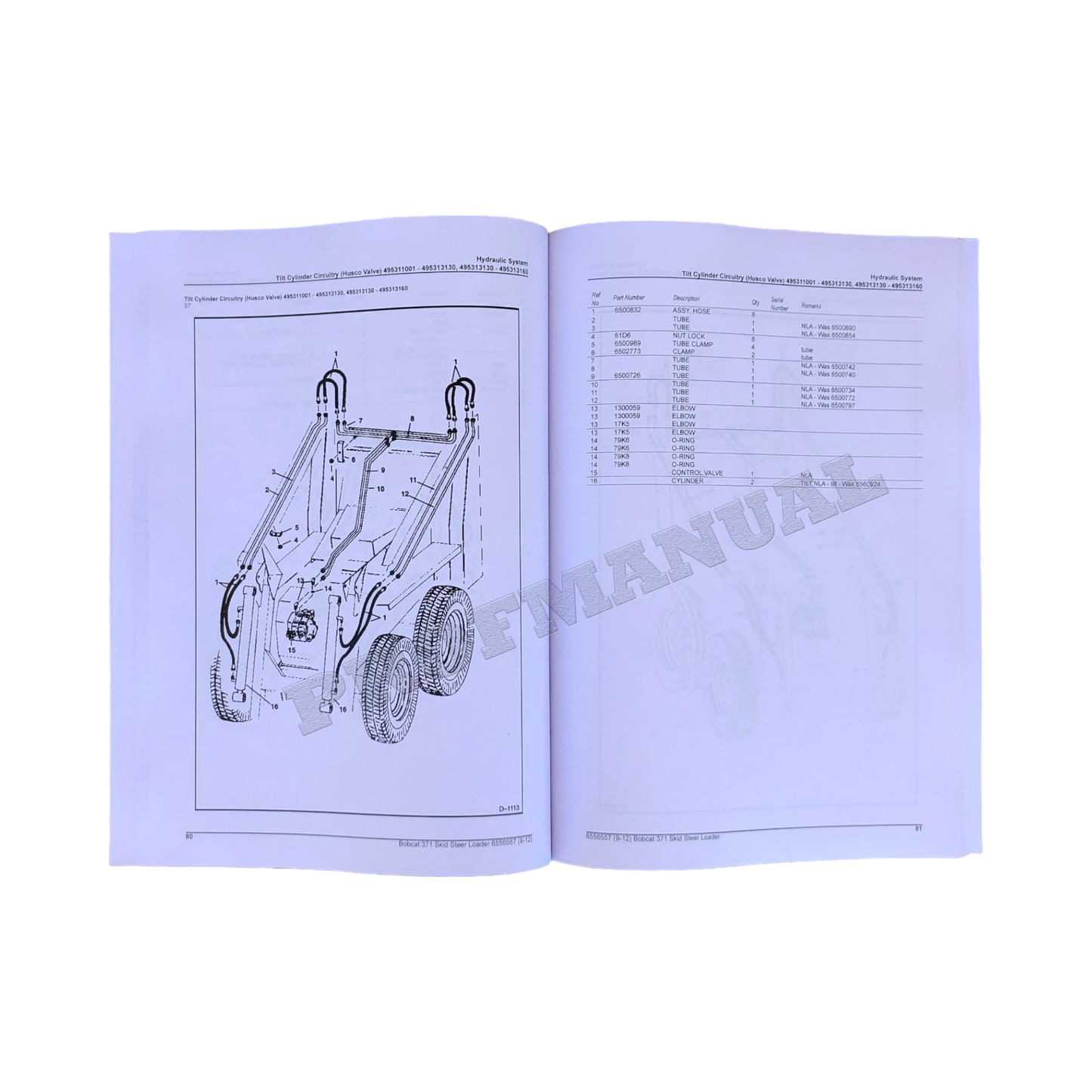 Ersatzteilkataloghandbuch für den Kompaktlader Bobcat 371