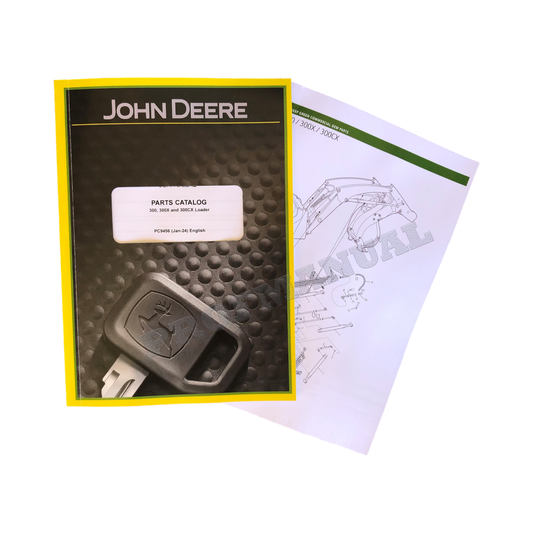 Catalogue et manuel des pièces détachées pour chargeur John Deere 300 300X 300CX + !BONUS!