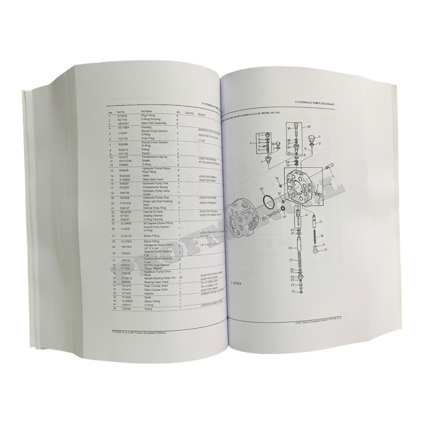 JOHN DEERE 2140 TRACTOR PARTS CATALOG MANUAL NORTH AMERICA EDITION