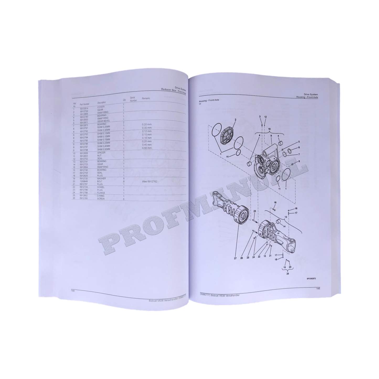 Manuel du catalogue de pièces Bobcat V638 VersaHandler A2ZV11001 A2ZW11001