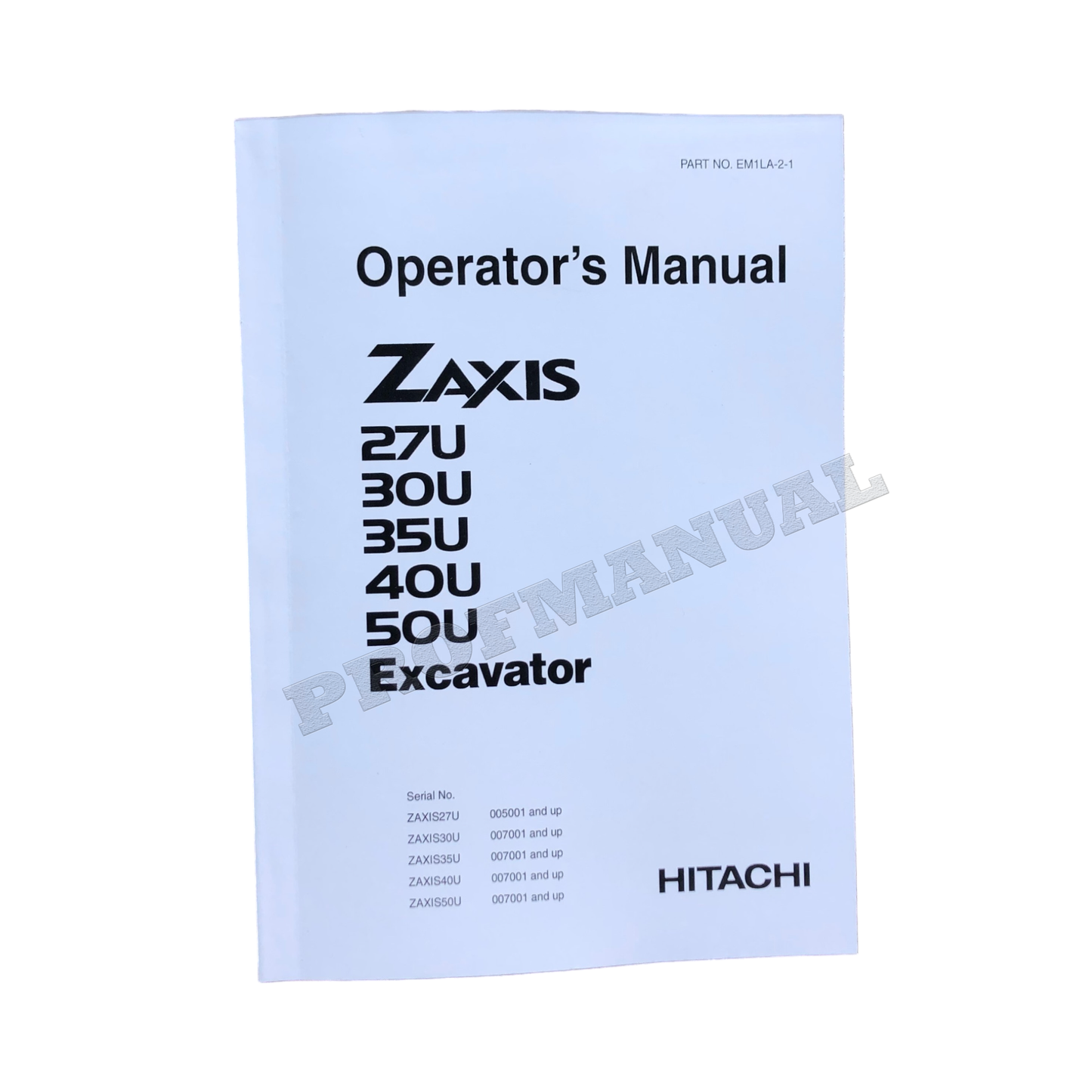 HITACHI ZAXIS ZX 27U 30U 35U 40U 50U EXCAVATOR OPERATORS MANUAL