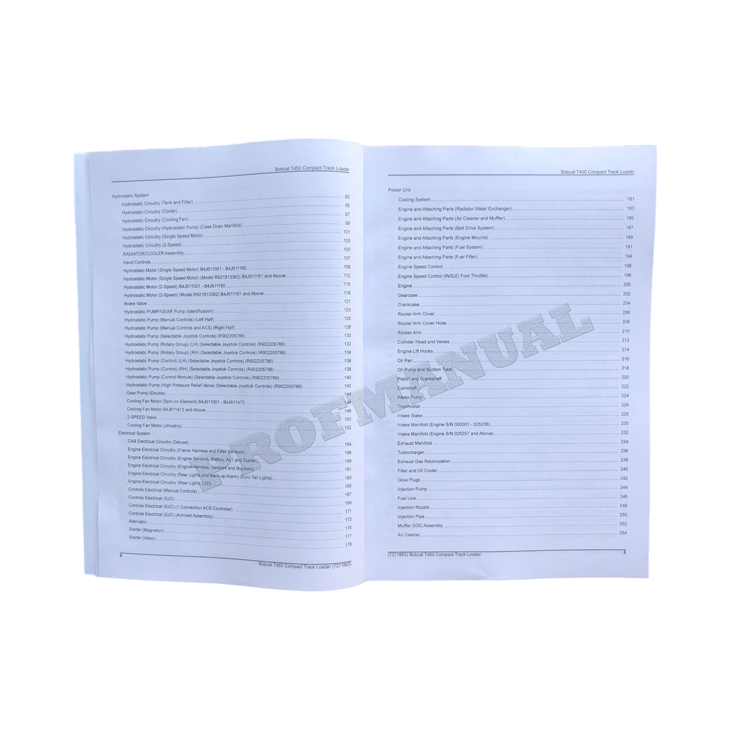 Bobcat T450 Compact Track Loader Parts Catalog Manual B4J611001-