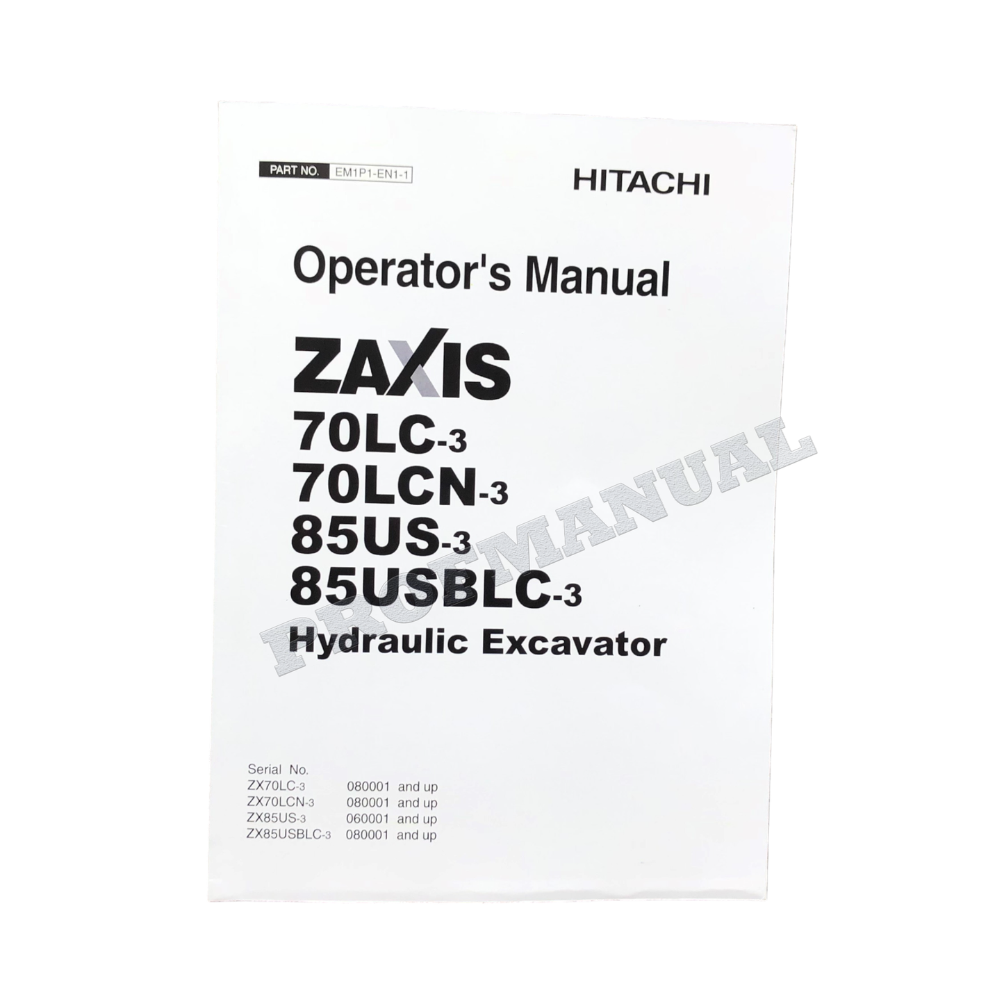 HITACHI ZAXIS ZX 85USB-3 BAGGER-BETRIEBSHANDBUCH