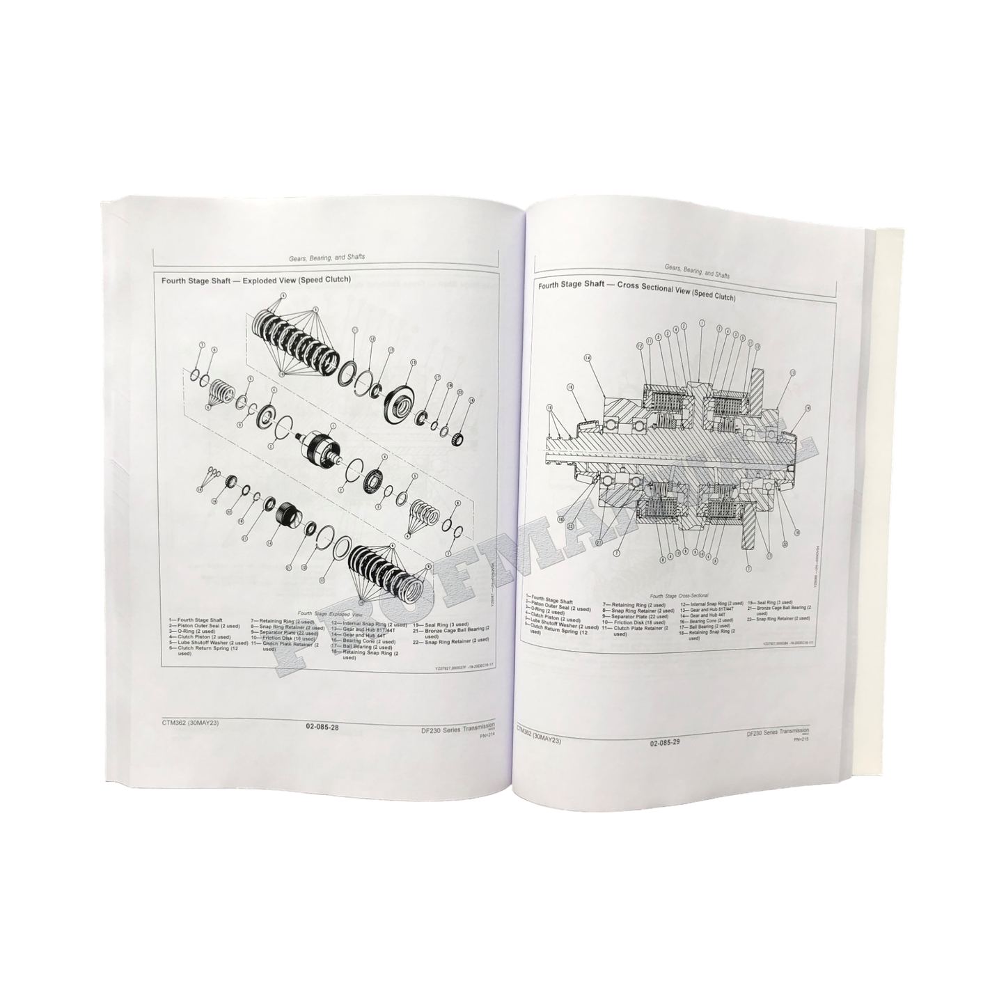 JOHN DEERE DF230 SERIE GETRIEBE SERVICE-REPARATURHANDBUCH