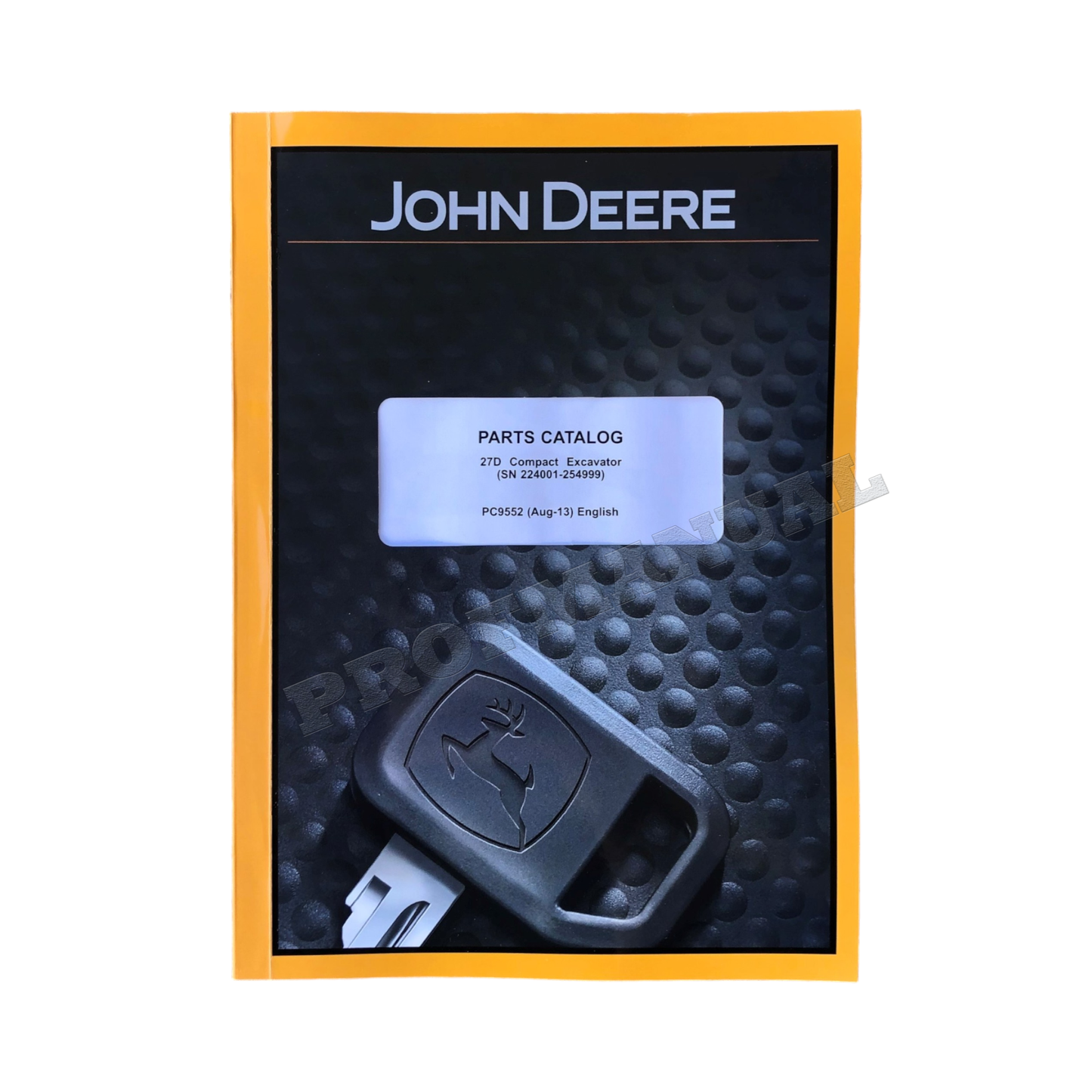 MANUEL DU CATALOGUE DES PIÈCES DÉTACHÉES DE L'EXCAVATRICE JOHN DEERE 27D + !BONUS! Numéro de série 224001-254999 