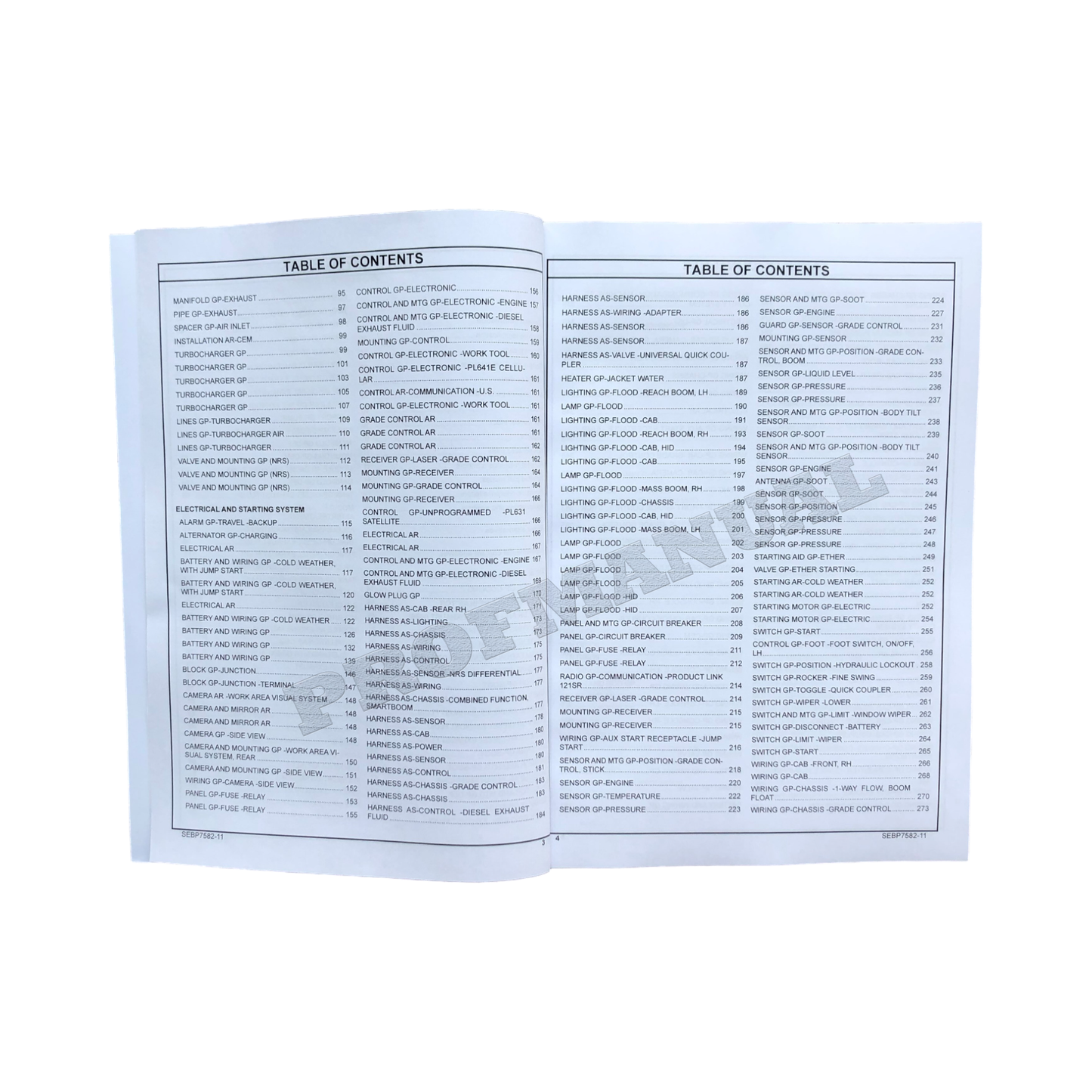 Caterpillar Cat 330F L Excavator Parts Catalog Manual ser D8T1-Up MBX1-Up