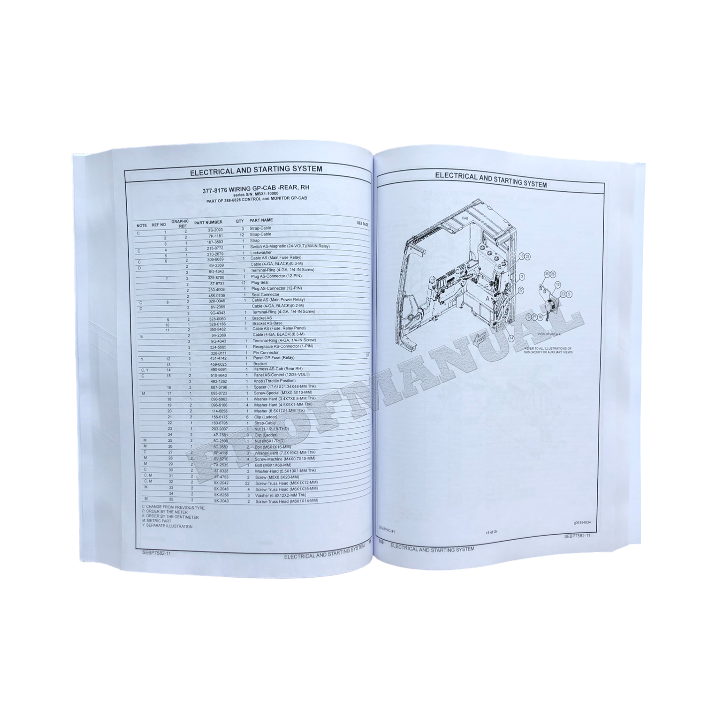 Caterpillar Cat 330F L Excavator Parts Catalog Manual ser D8T1-Up MBX1-Up