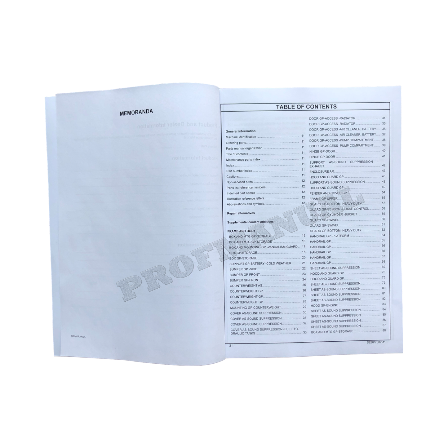 Caterpillar Cat 330F L Excavator Parts Catalog Manual ser D8T1-Up MBX1-Up