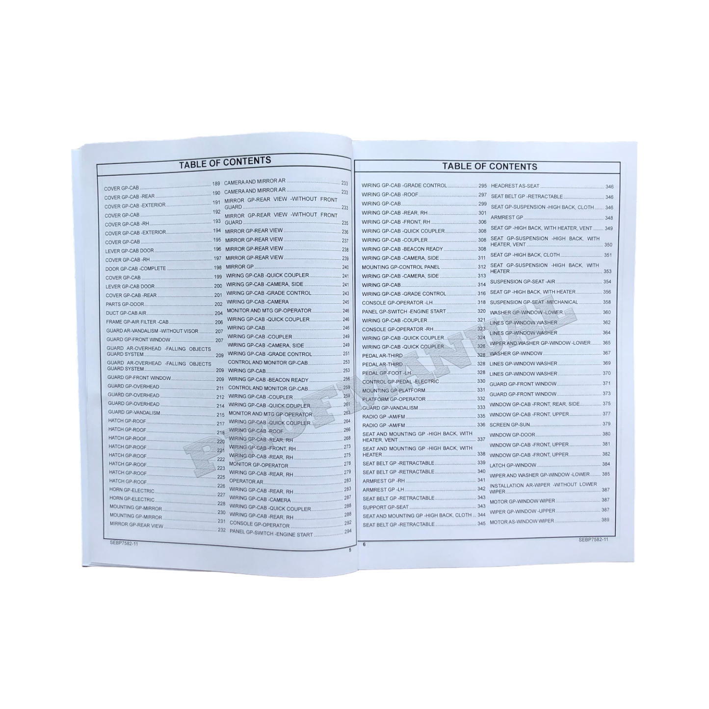 Caterpillar Cat 330F L Excavator Parts Catalog Manual ser D8T1-Up MBX1-Up