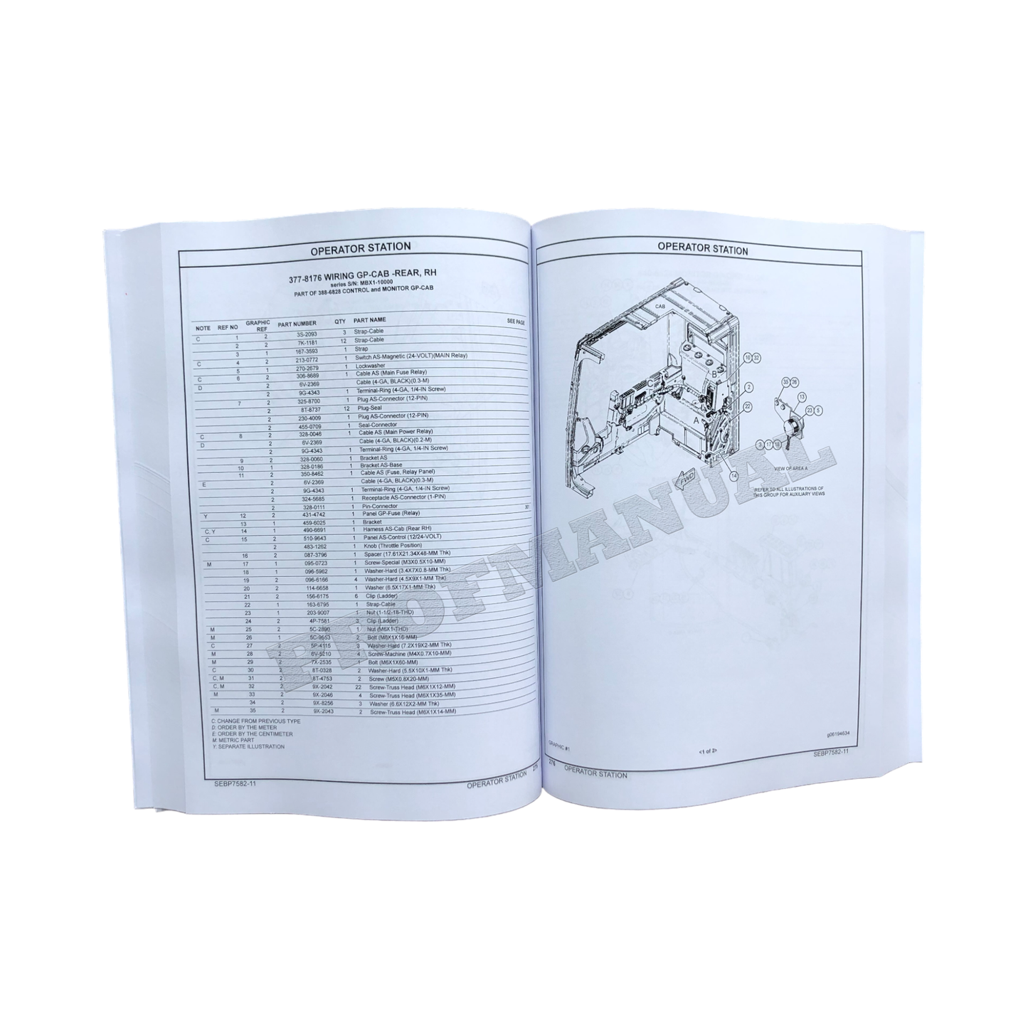 Caterpillar Cat 330F L Excavator Parts Catalog Manual ser D8T1-Up MBX1-Up