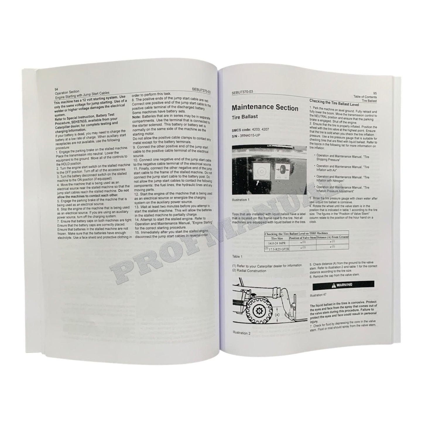 Caterpillar TH62 TH63 TH82 TH83 Telehandler Operators Manual SEBU7370