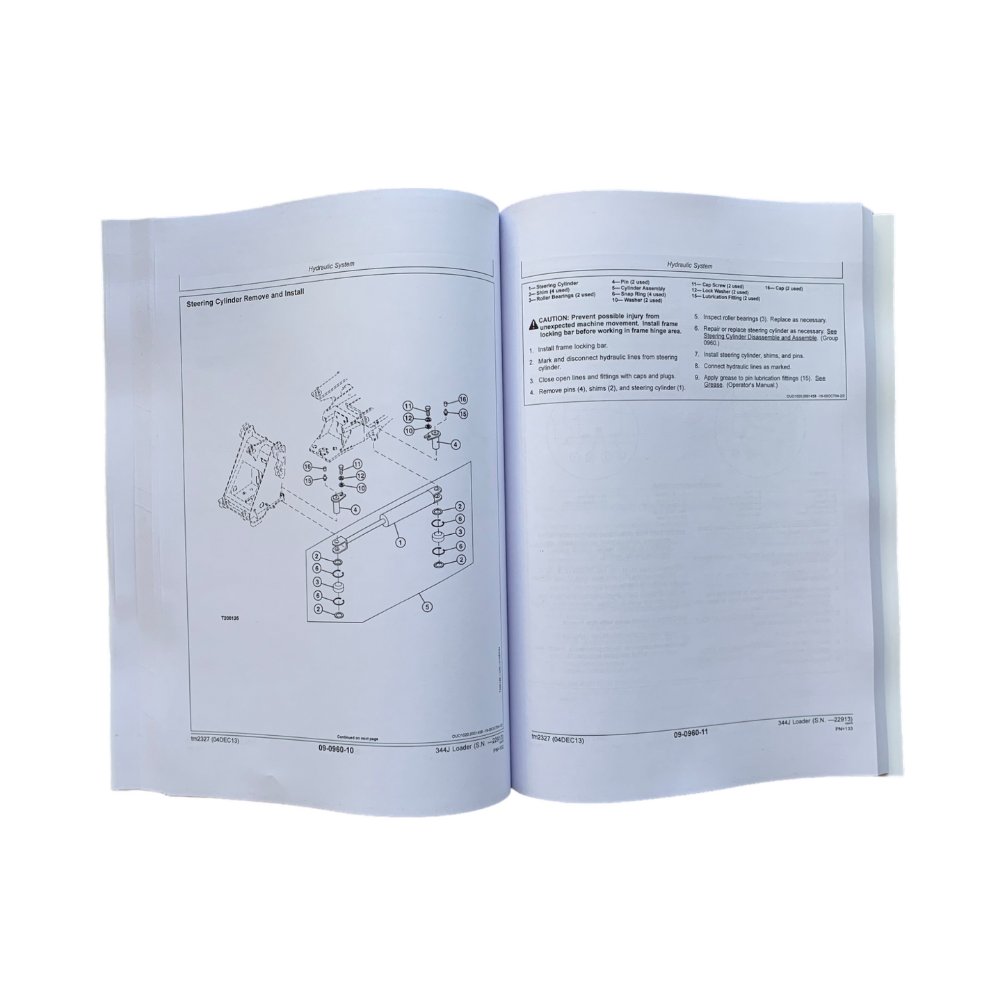 REPARATUR-SERVICEHANDBUCH FÜR JOHN DEERE 344J LADER + !BONUS! 