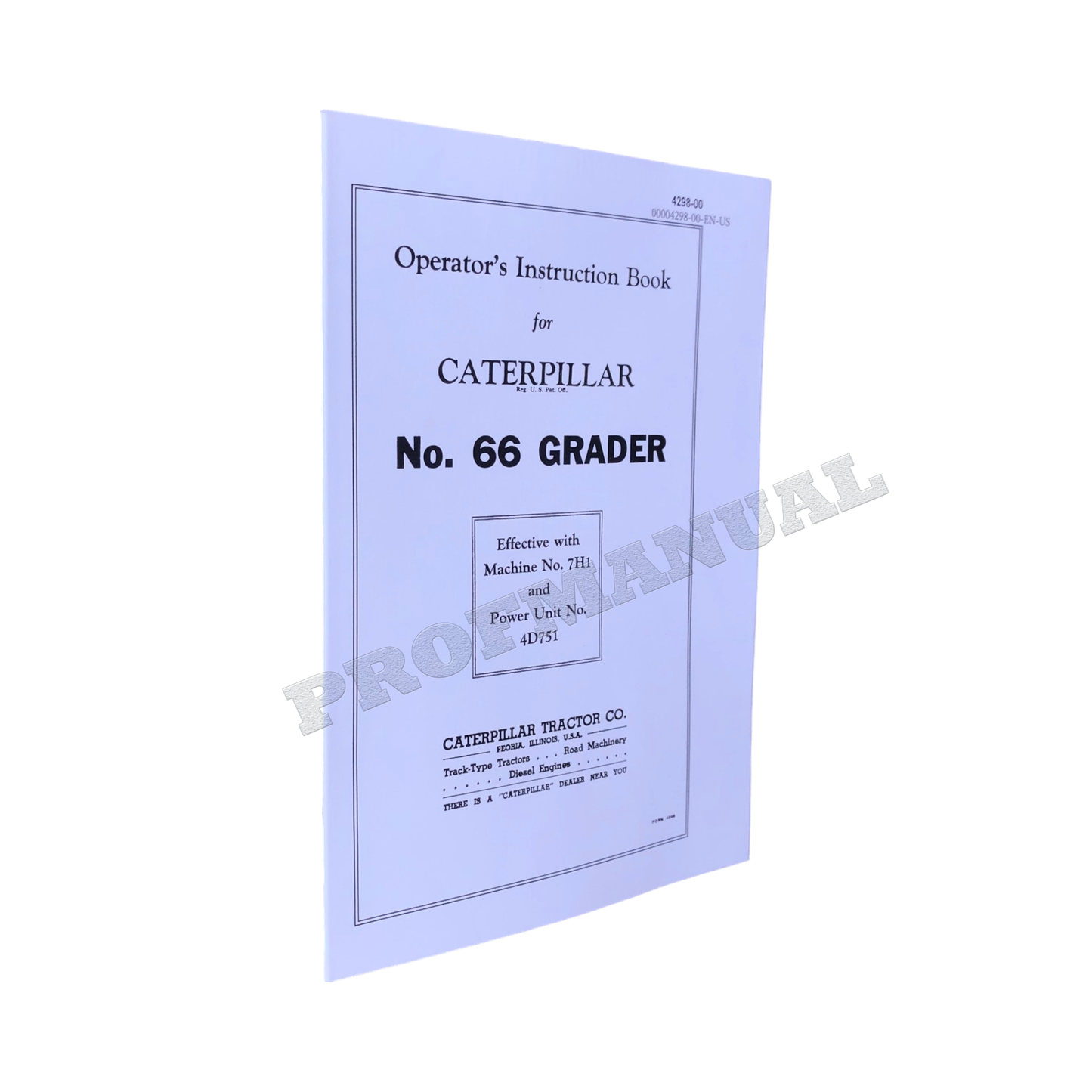 Caterpillar 66 Grader Operators Maintenance Manual