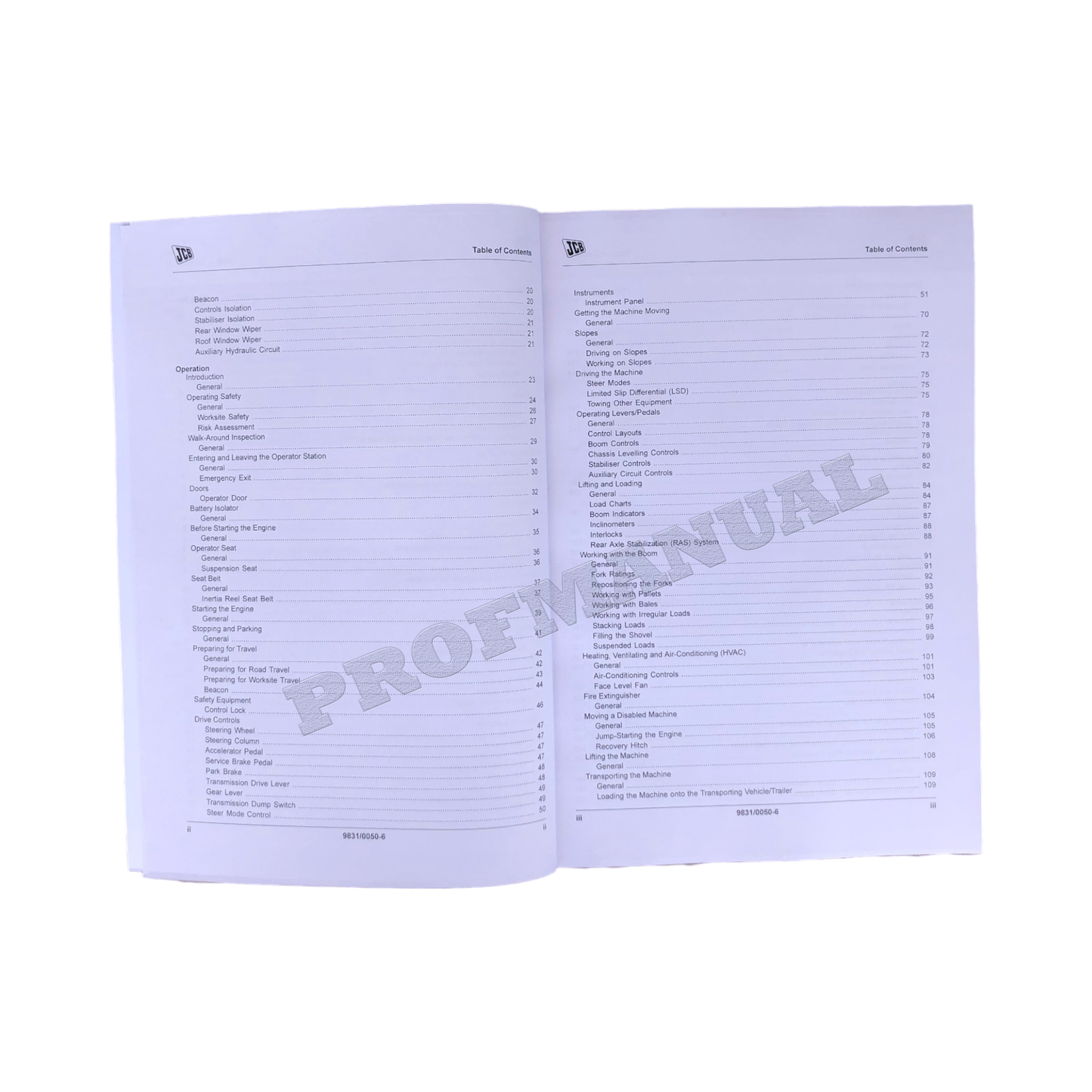 JCB 506-36 507-42 509-42 510-42 510-56 512-56 514-56 Telescopic Handler Operators Manual