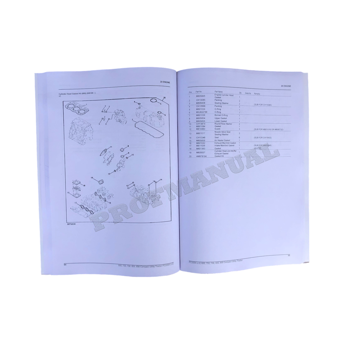 John Deere 655 755 756 855 856 Kompakttraktor - Ersatzteilkatalog - Handbuch