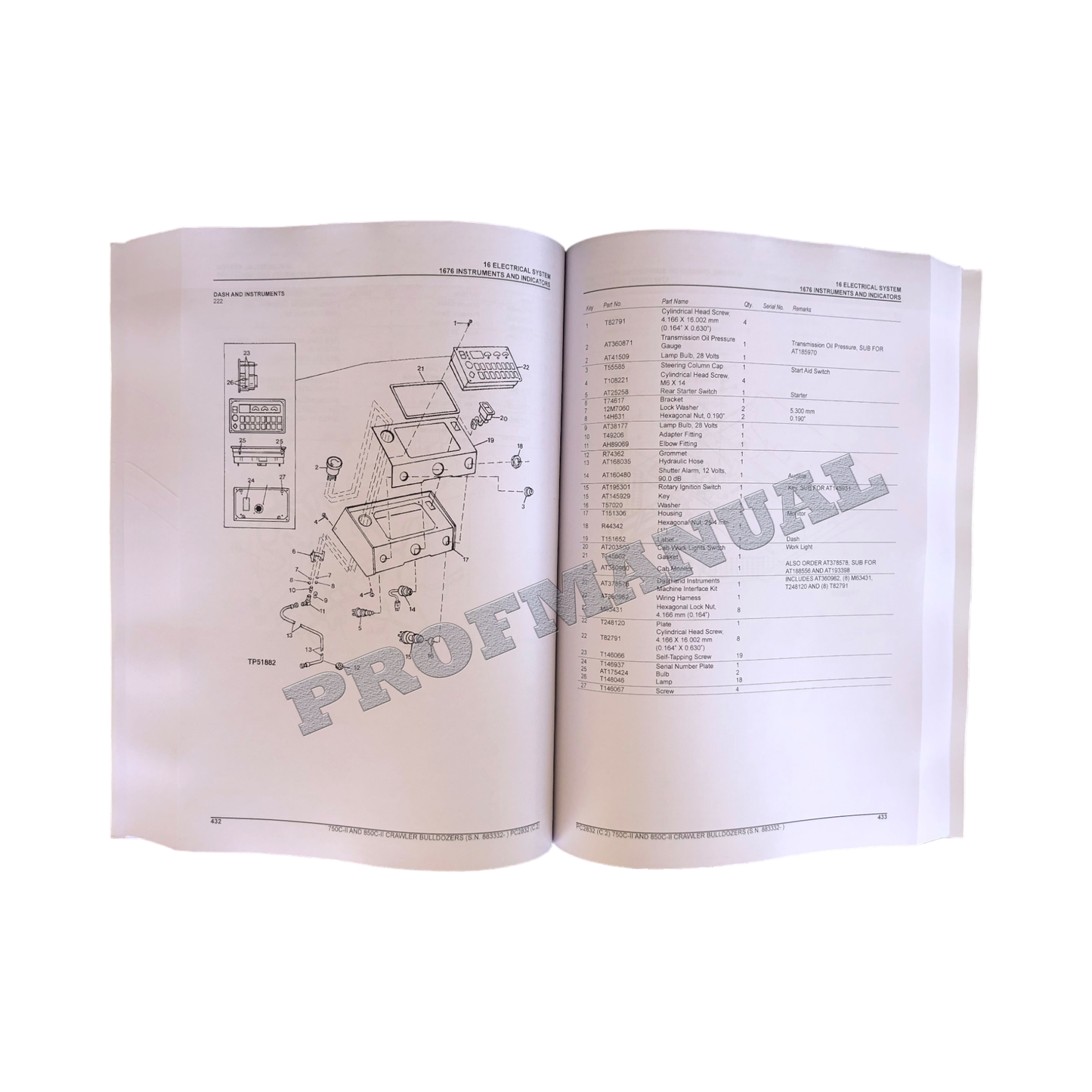 MANUEL DU CATALOGUE DES PIÈCES DU BOUTEUR À CHENILLES JOHN DEERE 750C II 850C II