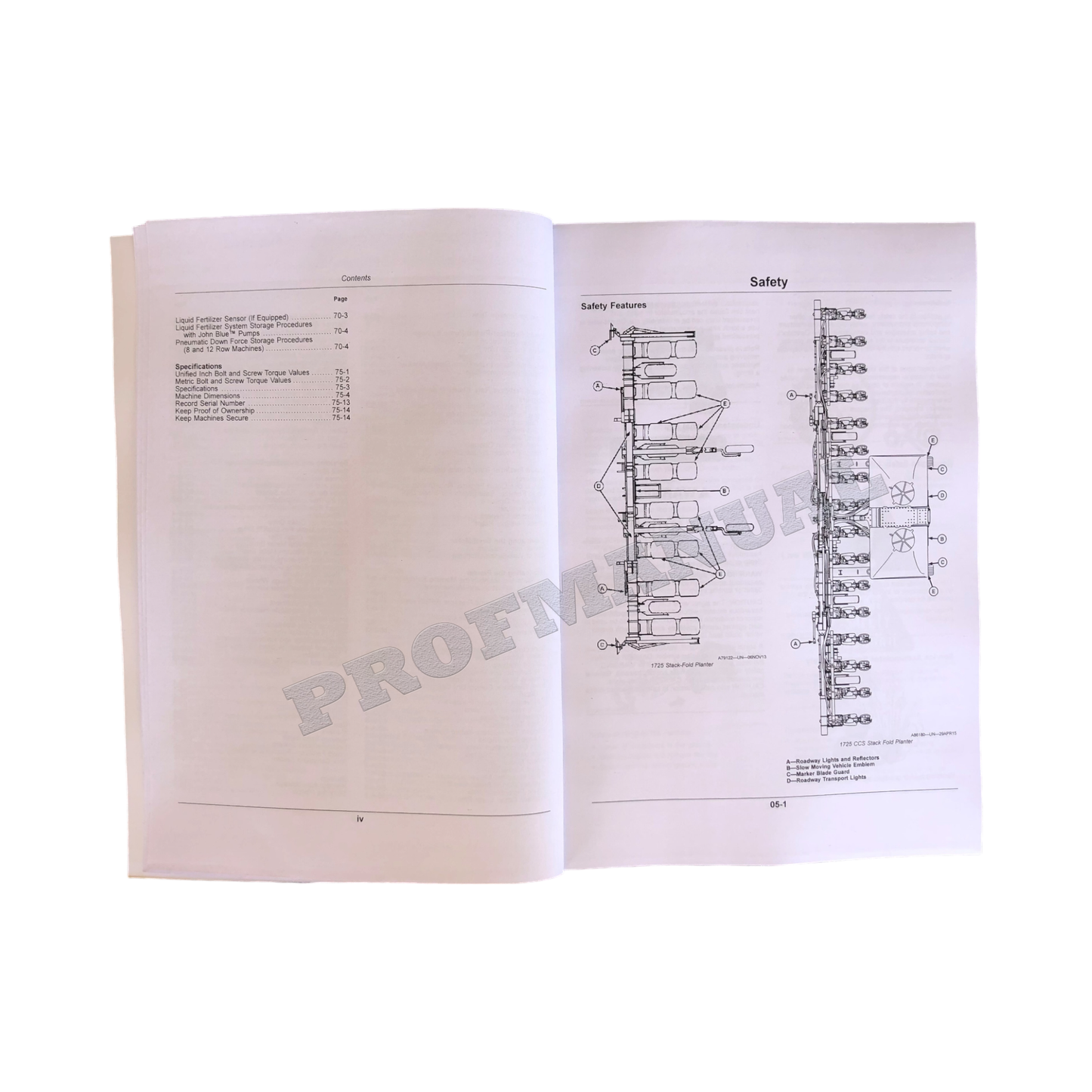 JOHN DEERE 1725 CCS MAXEMERGE 5 PLANTER OPERATORS MANUAL