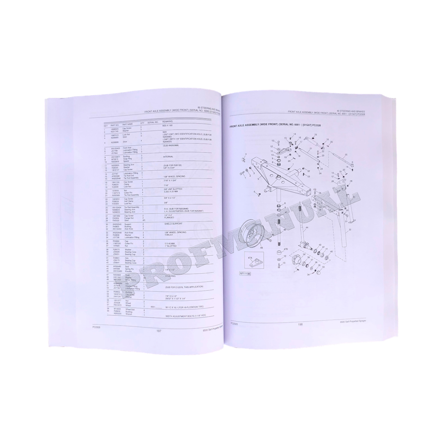 JOHN DEERE 6500 SELF-PROPELLED SPRAYER PARTS CATALOG MANUAL