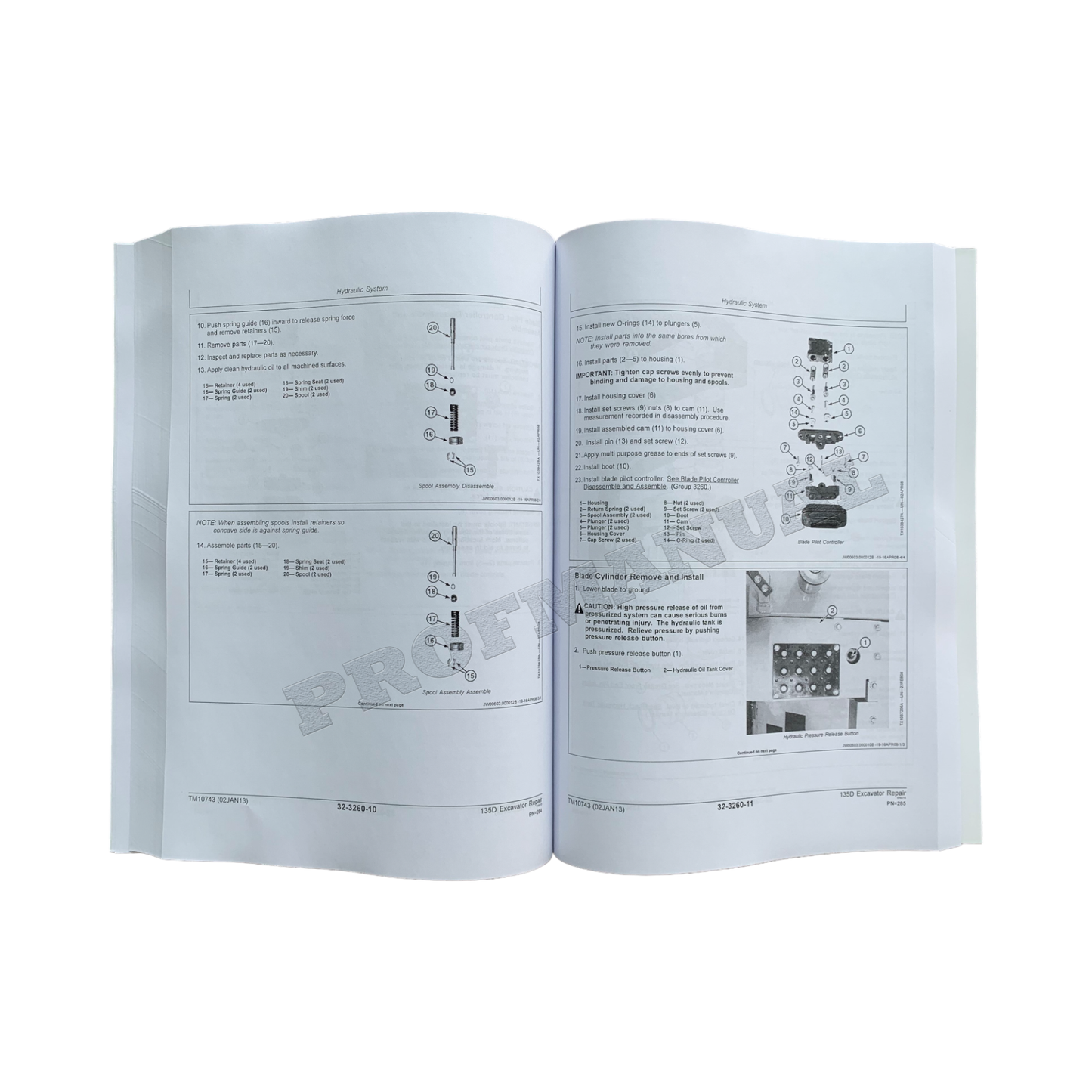 JOHN DEERE 135D EXCAVATOR REPAIR SERVICE TECHNICAL MANUAL TM10743 +BONUS!