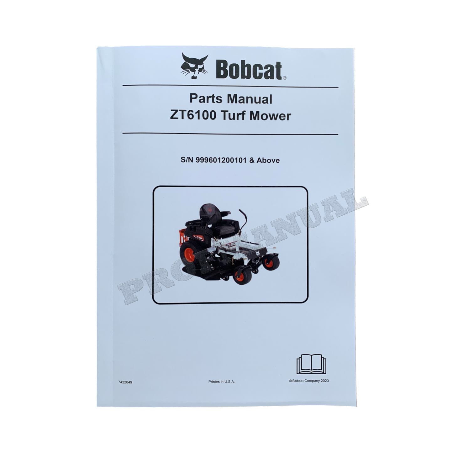 Catalogue de pièces détachées pour tondeuse à gazon Bobcat ZT6100 Manuel 999601200101-