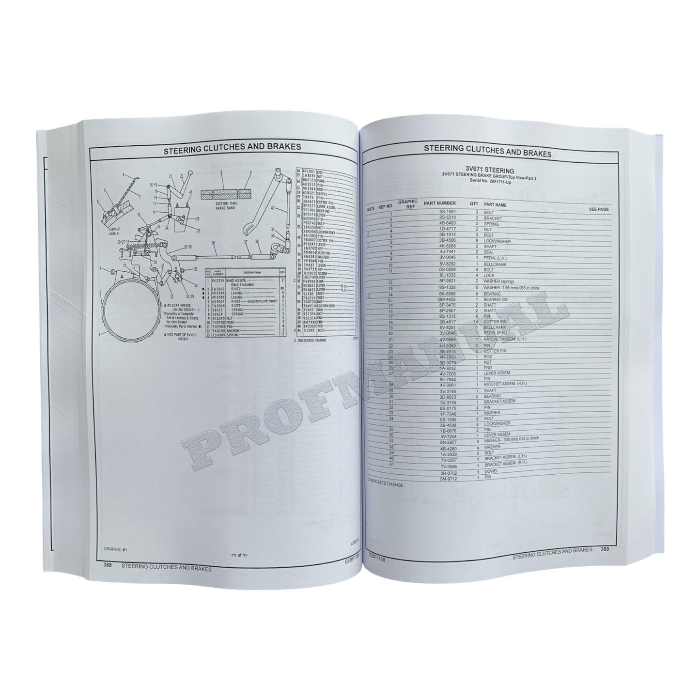 Catalogue de pièces détachées pour tracteur Caterpillar Cat D4E Powershift SEBP1168