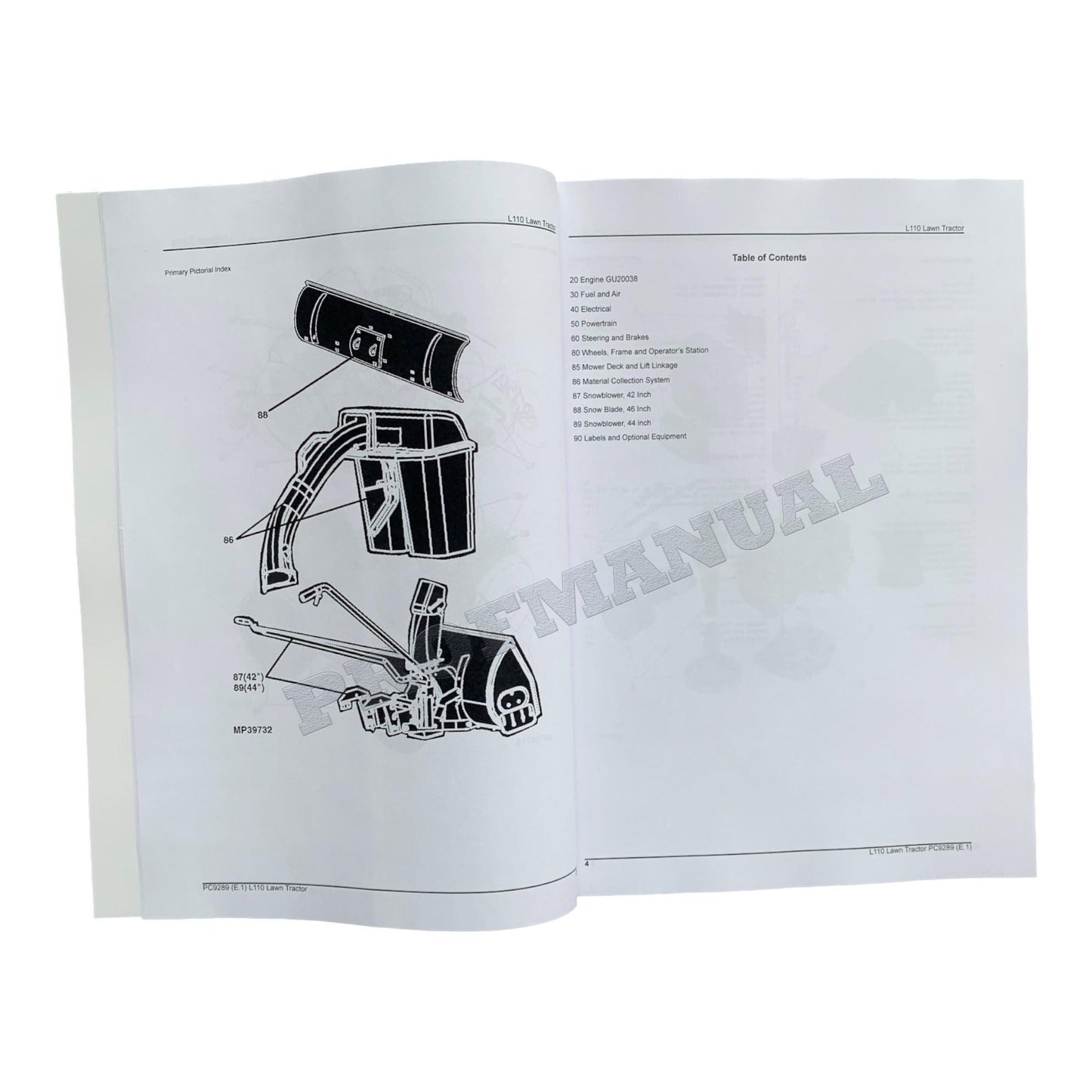 John Deere L110 Lawn Tractor Parts Catalog Manual