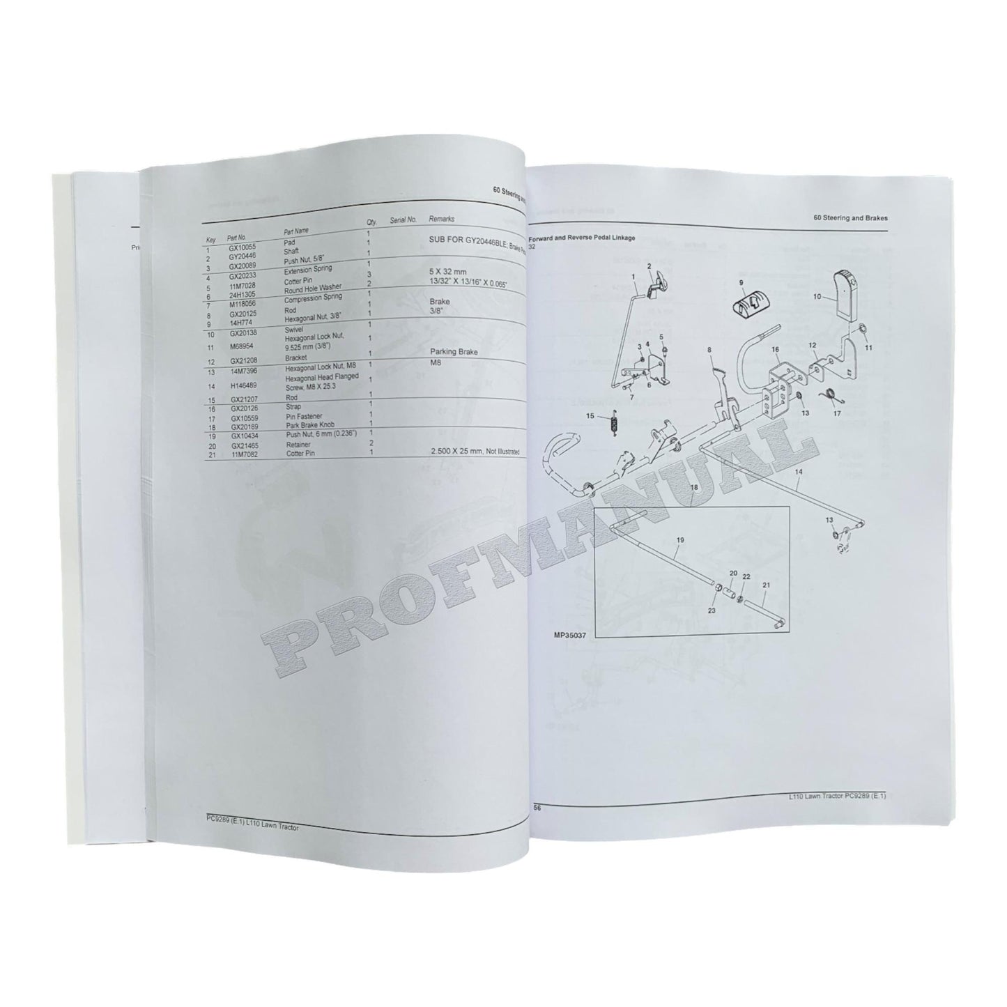 John Deere L110 Lawn Tractor Parts Catalog Manual