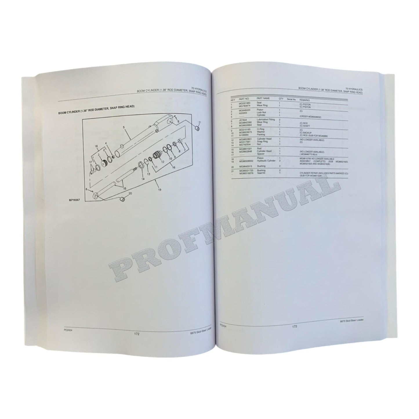 JOHN DEERE 8875 SKID STEER PARTS CATALOG MANUAL