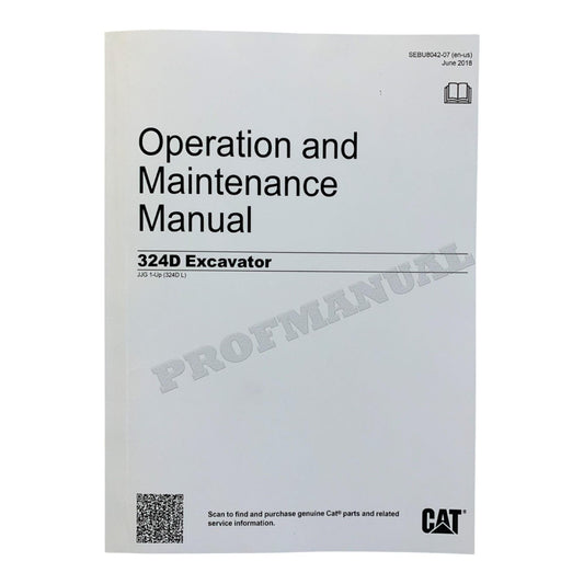 Caterpillar 324D Excavator Operators Maintenance Manual SEBU8042