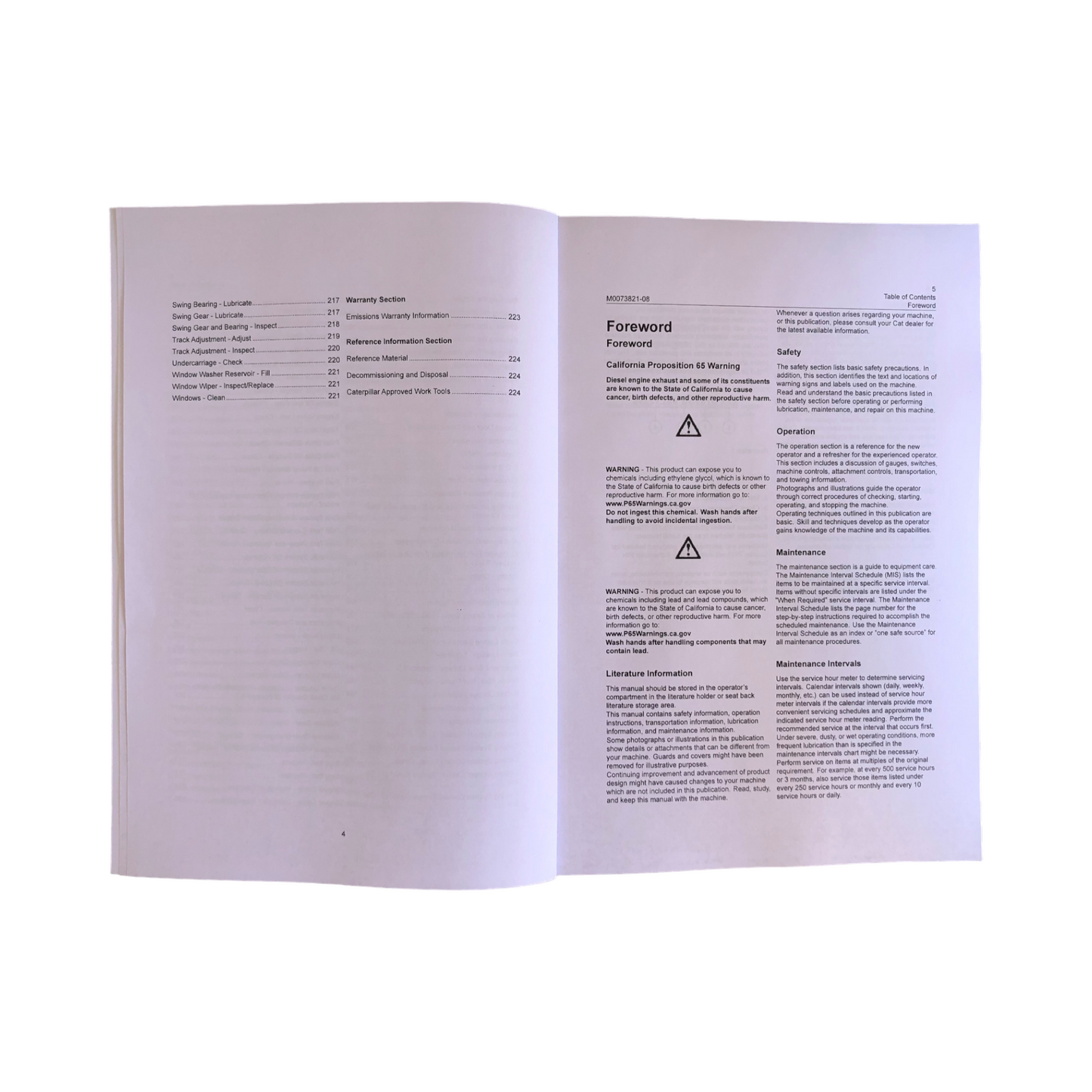 Caterpillar 308E2 CR 308E2 SR Excavator Operators Maintenance Manual