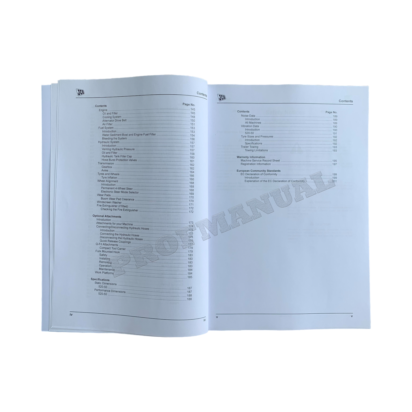 JCB 520-50 Telescopic Handler Operators Manual 9821_0500