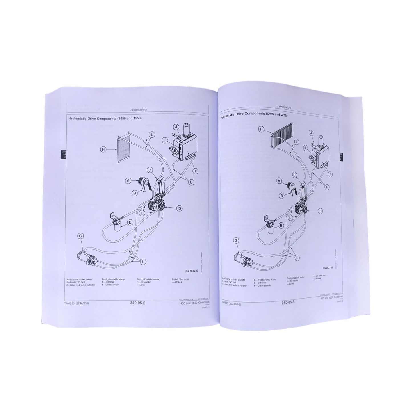 JOHN DEERE 1450 CWS 1550 CWS 1550 1450 COMBINE REPAIR SERVICE MANUAL TM4835