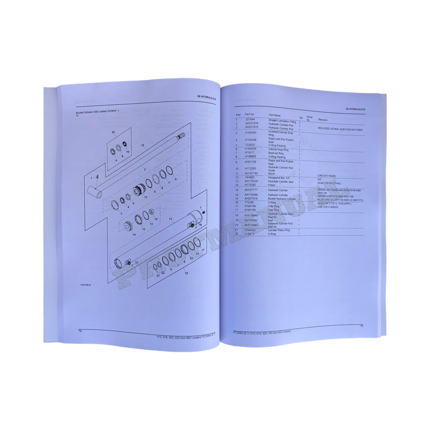 CATALOGUE DES PIÈCES DE RECHANGE POUR CHARGEURS JOHN DEERE 410 419 420 430 460 MANUEL #2 