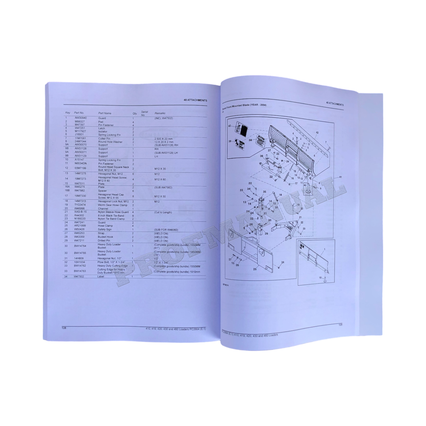 CATALOGUE DES PIÈCES DE RECHANGE POUR CHARGEURS JOHN DEERE 410 419 420 430 460 MANUEL #2 