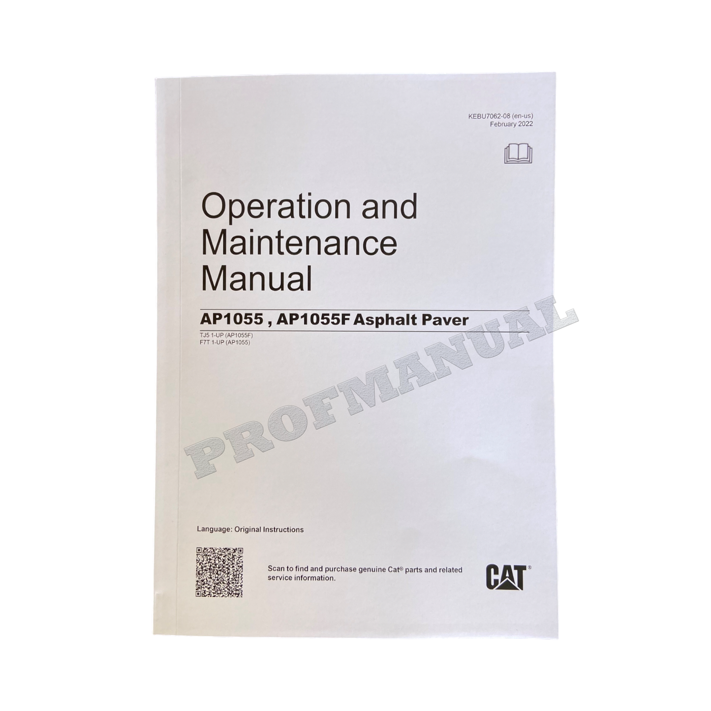 Caterpillar AP1055 AP1055F Asphalt Paver Operators Manual TJ51-Up F7T1-UP