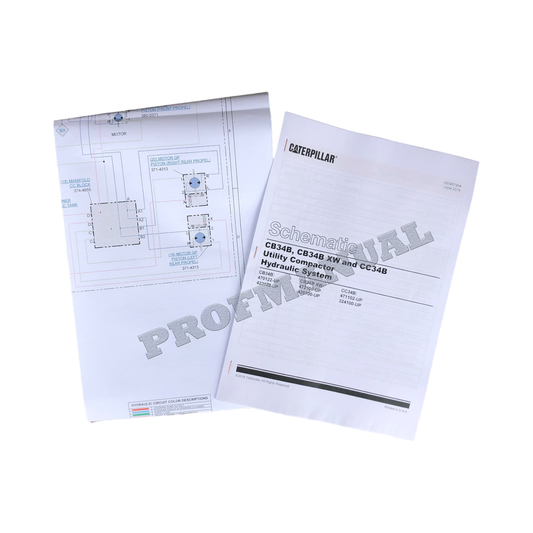 Caterpillar CAT CB34B CB34B XW CC34B Compactr Hydraulic Schematic Service Manual