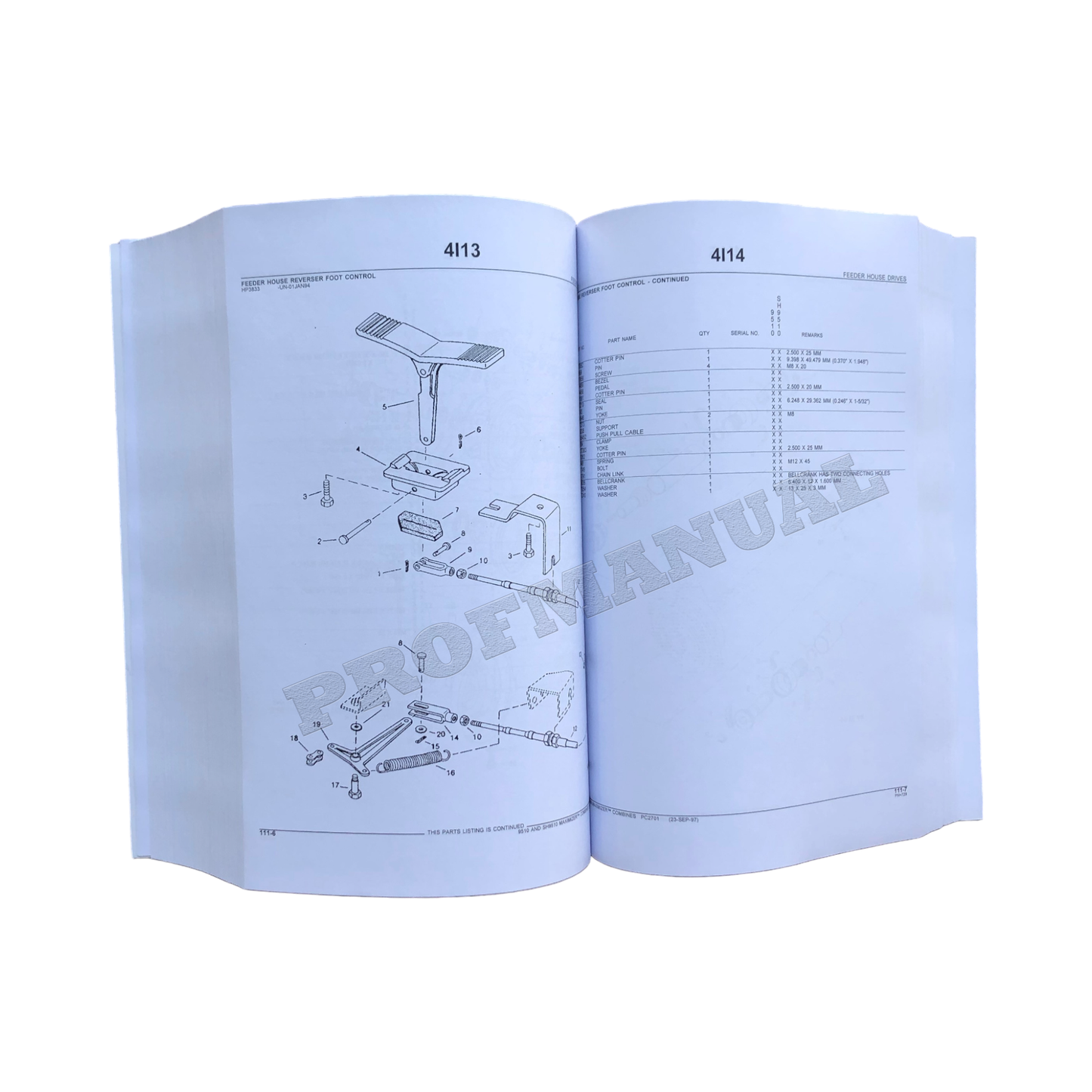 JOHN DEERE 9510 SH9510 MÄHDRESCHER-ERSATZTEILKATALOG-HANDBUCH + !BONUS!