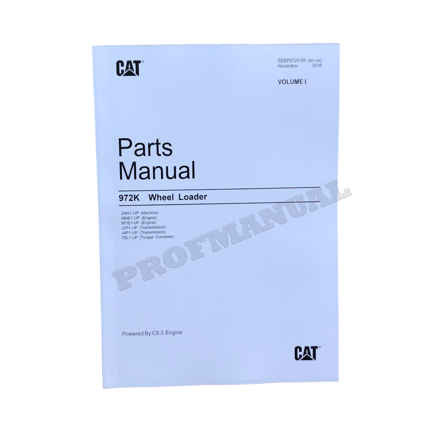 Caterpillar Cat 972K Wheel Loader Parts Catalog Manual SEBP5723