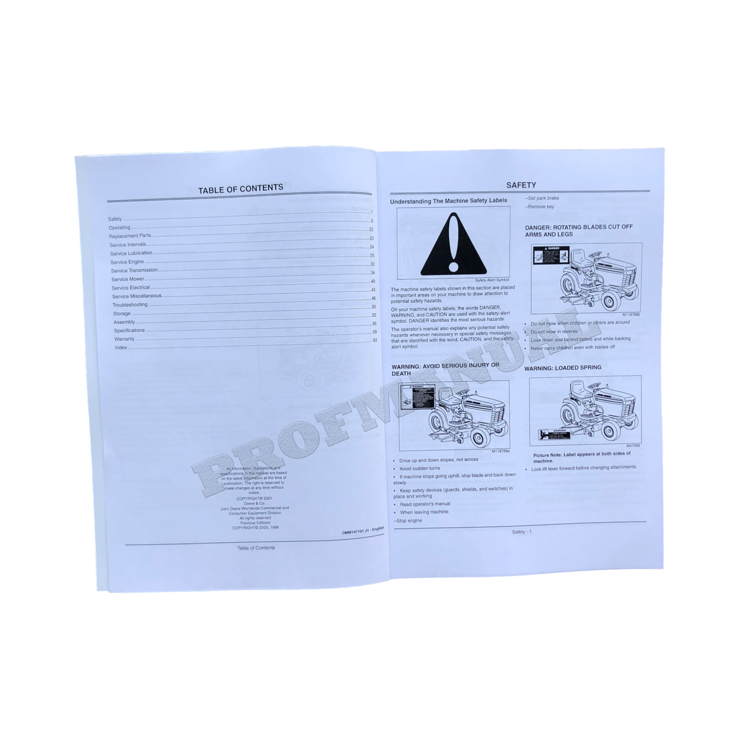 JOHN DEERE GT225 GT235 GT245 TRAKTOR-BETRIEBSHANDBUCH SN 060001-090000