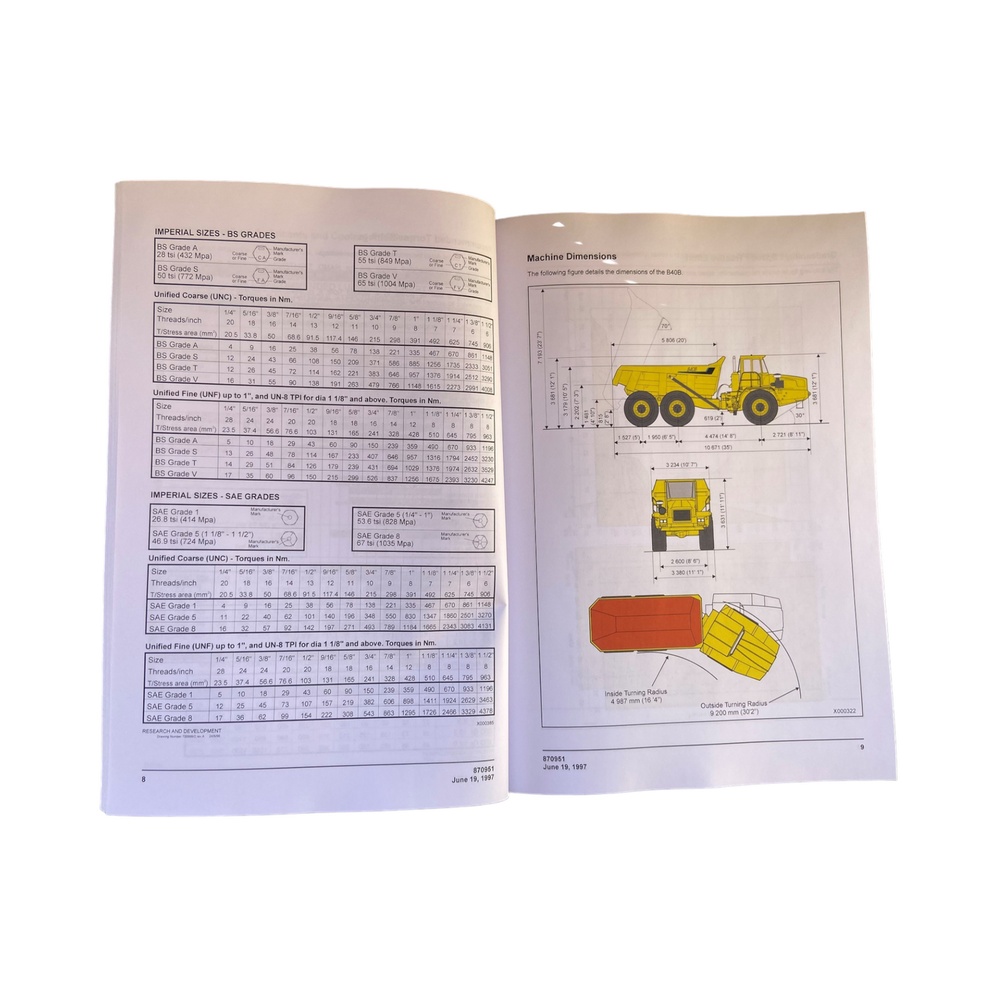 JOHN DEERE BELL B40B DUMP TRUCK MAINTENANCE OPERATORS MANUAL #4