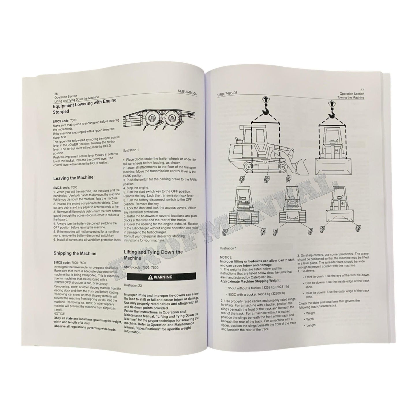 Wartungshandbuch für den Bediener des Raupenladers Caterpillar 953C