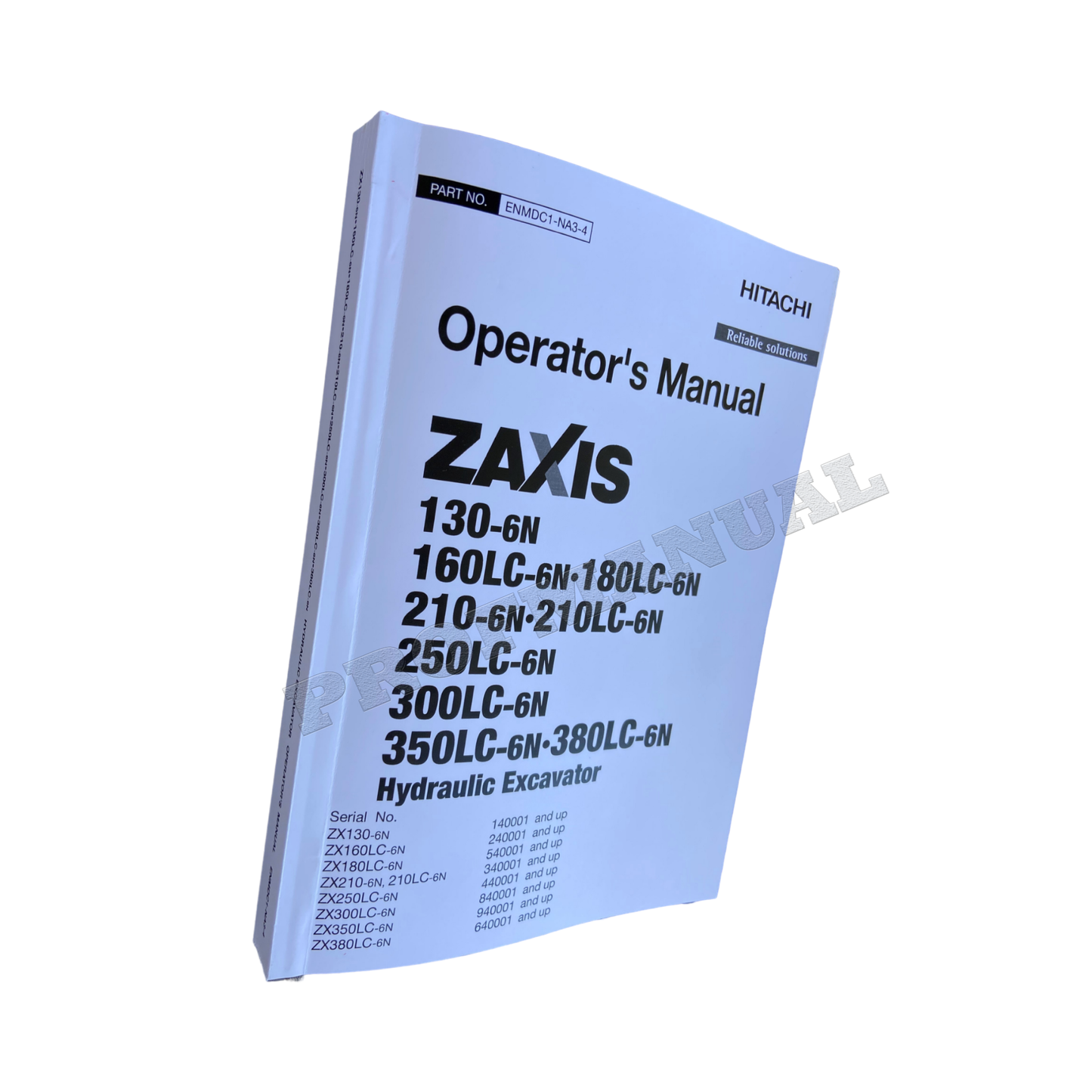 HITACHI 250LC-6N 300LC-6N 350LC-6N 380LC-6N EXCAVATOR OPERATORS MANUAL