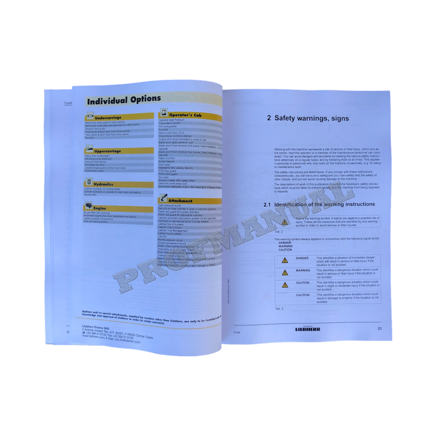 Liebherr R946 Excavator Operators manual