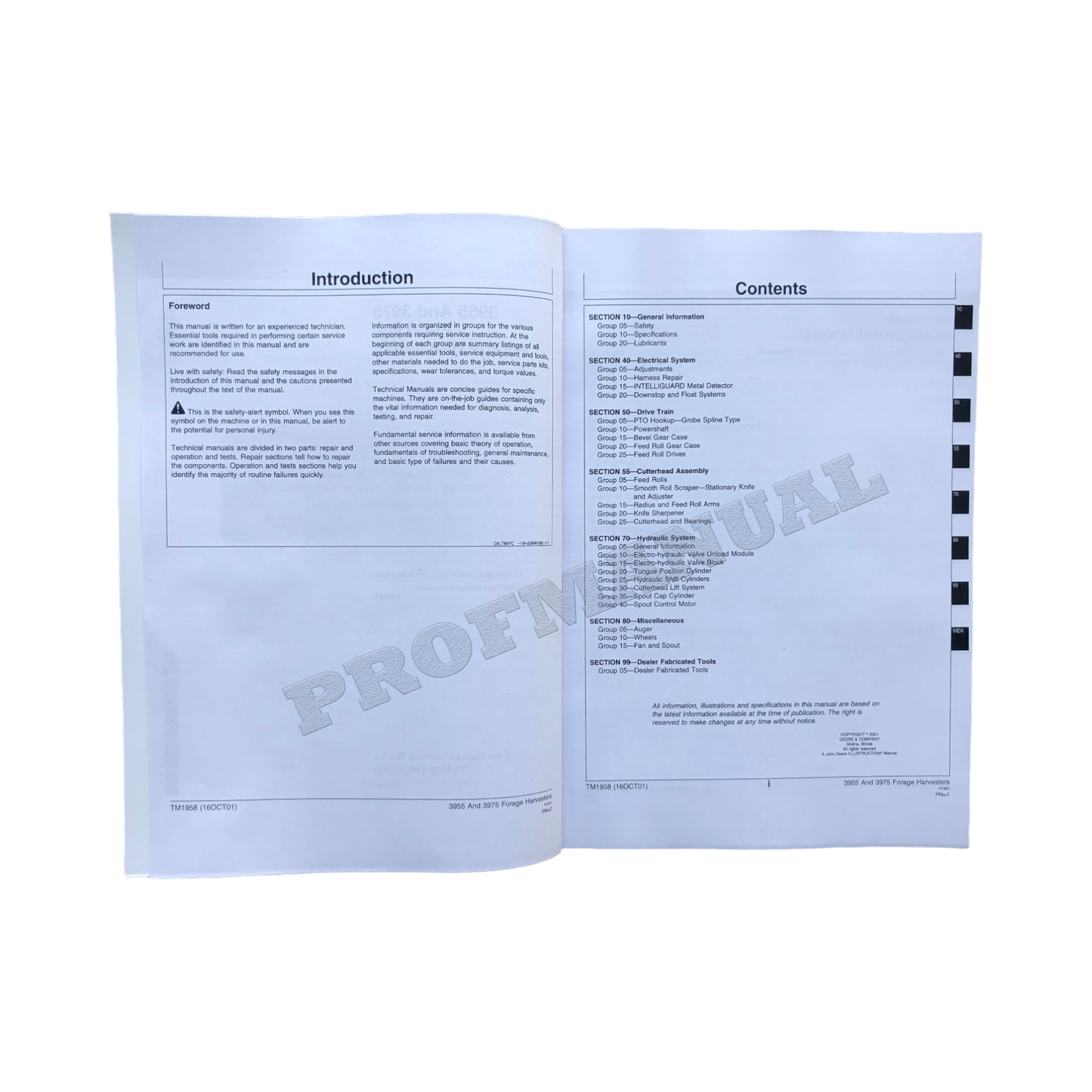 JOHN DEERE 3955 3975 HARVESTER REPAIR SERVICE TECHNICAL MANUAL TM1958