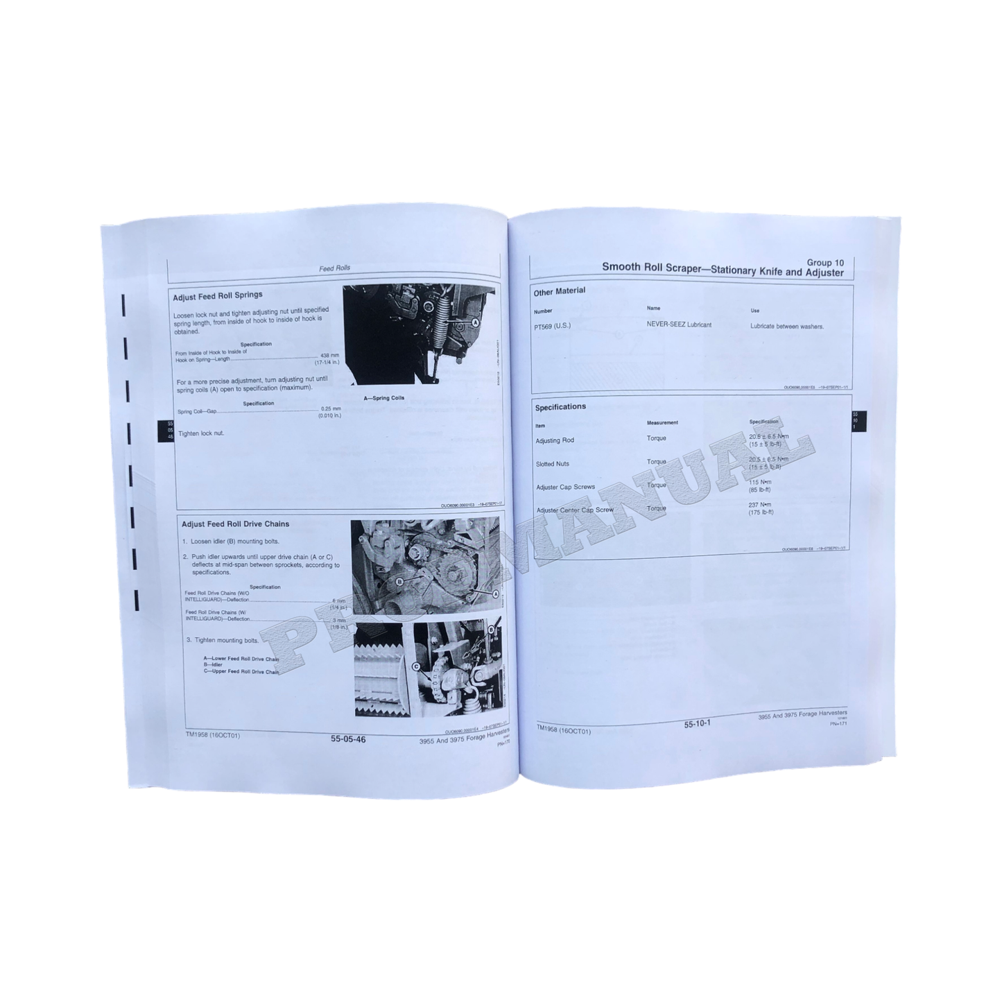 JOHN DEERE 3955 3975 HARVESTER REPAIR SERVICE TECHNICAL MANUAL TM1958