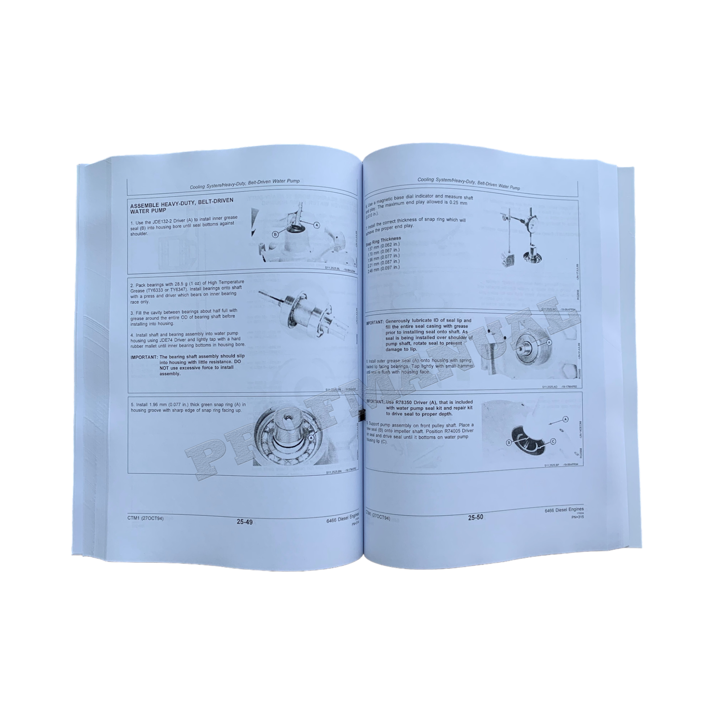 John Deere SERIES 400 6466 Motor-Servicehandbuch